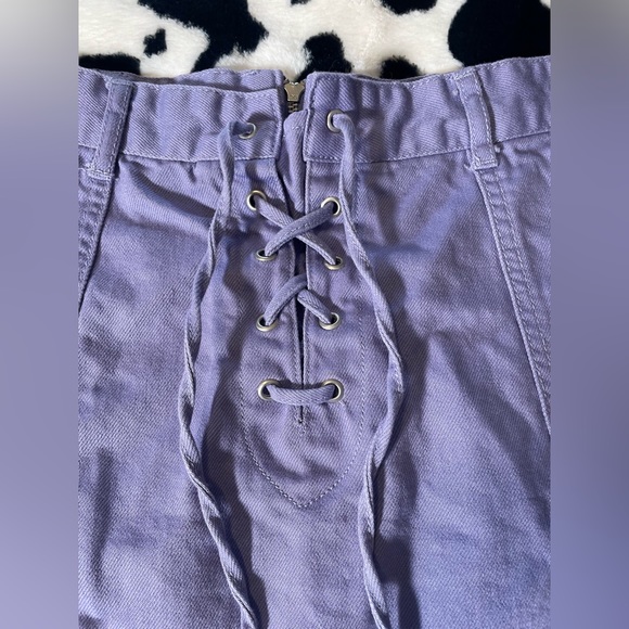 Forever 21 Pastel Purple Lace Up Mini Skirt - Picture 5 of 8